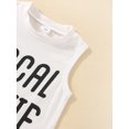 thumbnail image 6 of 2Pcs Baby Boy Summer Outfits, Sleeveless Letter Print Tank Tops + Knot Front Shorts Set 1 Months-24 Months, 6 of 9