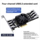 thumbnail image 3 of Adaptador PCI Express USB3.2 Tarjeta de Expansión PCI-e A 8 Puertos USB 3.2 Tarjeta Controladora PCIe X4 USB3.0 de 4 Canales para Cámara, 3 of 6