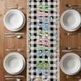 thumbnail image 4 of Table Runner 72 Inches Long for Kitchen Dining, Easter Dresser Scarf Farmhouse, Dining Table Decorations for Wedding/Parties, Vintage Gnomes Bunny Eggs Black Buffalo Plaid 16 x 72 In, 4 of 8