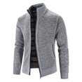 thumbnail image 3 of Suéter de otoño e invierno con relleno de terciopelo de gran tamaño, cárdigan de cuello alto, suéter casual coreano, abrigo para hombre, 3 of 6