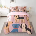 thumbnail image 2 of jejeloiu Cartoon Cute Dogs 7 Pieces Bedding Comforter Set,Kawaii Puppy Dogs Full Bedding Set,Pet Animal Lovers Fitted Sheet Flat Sheet For Girl Boy,Ultra Soft Home Decor Reversible, 2 of 8