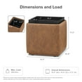 thumbnail image 3 of Mopio Levi Storage Tray Faux Leather Ottoman, Pecan Brown, 3 of 10