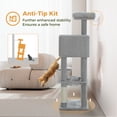 thumbnail image 4 of Pefilos 44" Cat Tree Tower for Indoor Cats, 5-Level Cat Condo with Large Hammock, Big Top Perch and 4 Sisal Covered Scratching Pos, Gray, 4 of 7