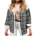 thumbnail image 6 of Horkkom Flannel Jacket Women Button Fall Winter Coats Casual Loose Plaid Jacket with Pockets M, 6 of 10