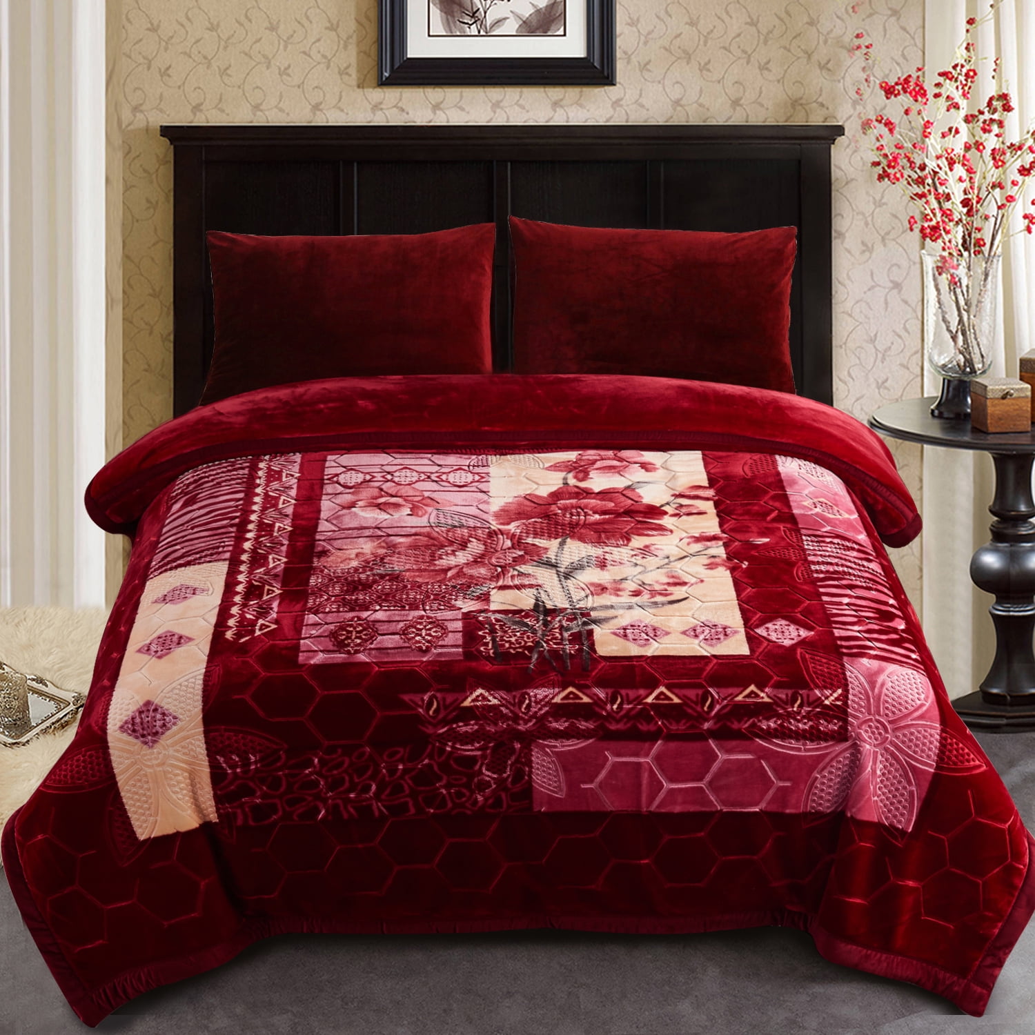 Thick Warm Winter Fleece Blanket For King Bed 2 Ply Reversible Soft