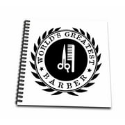 3dRose Worlds Greatest Barber - Hairdresser job pride - black badge graphic - Mini Notepad, 4 by 4-inch