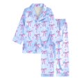 thumbnail image 4 of Teen Silk Pjs Kids Valentines Day Pajamas Long Sleeve Bow Print Button Down Sleepwear Boys Pajamas Size 11-12 Years, 4 of 6