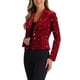 thumbnail image 4 of BLAZER METÁLICO DE VELVET CON ESTRELLAS PARA MUJERES CHIC IMPRESO DE UNA SOLA BOTÓN TAMAÑO XL ROJO-ESTRELLA, 4 of 6