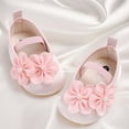 thumbnail image 5 of Tigivemen Infant Baby Girl Mary Jane Flat Shoes with Flower Fashion Newborn Princess Dress Shoes Pink Size 5, 5 of 8