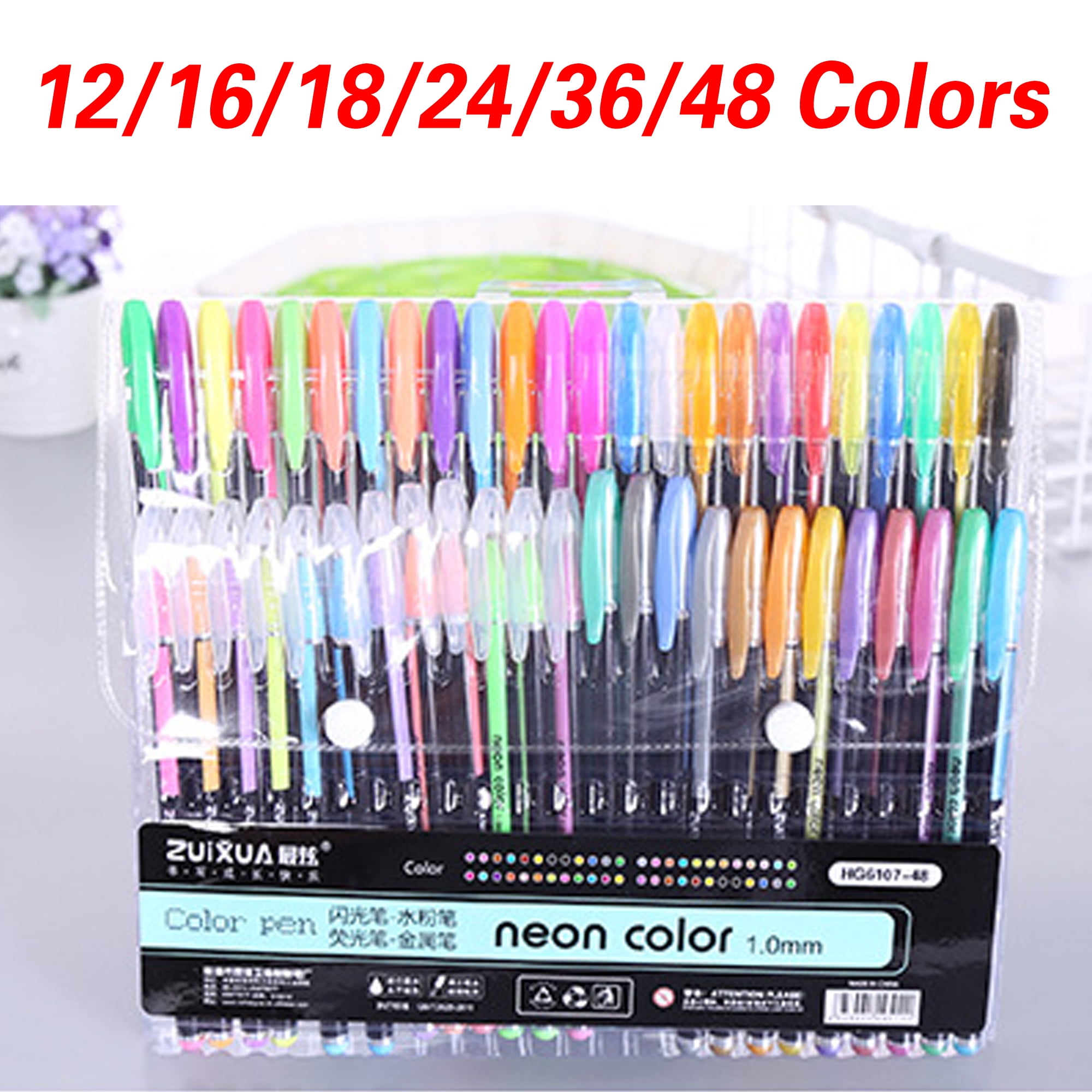 Colorya Gel Pens - 48 Metallic & Glitter Gel Pens + Carry Bag, Perfect Gel  Pens for Adult Coloring Books, Sketching, Drawing, Doodling, Bullet  Journals - 31 Glitter & 17 Metallic Colors : : Home