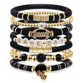 thumbnail image 2 of Game Day Bracelets Stackable Sports Football Charm Bracelets Elasticated Football Themed Bracelets Set for Women Men Football Fans Boho Summer Beach Jewelry, 2 of 8