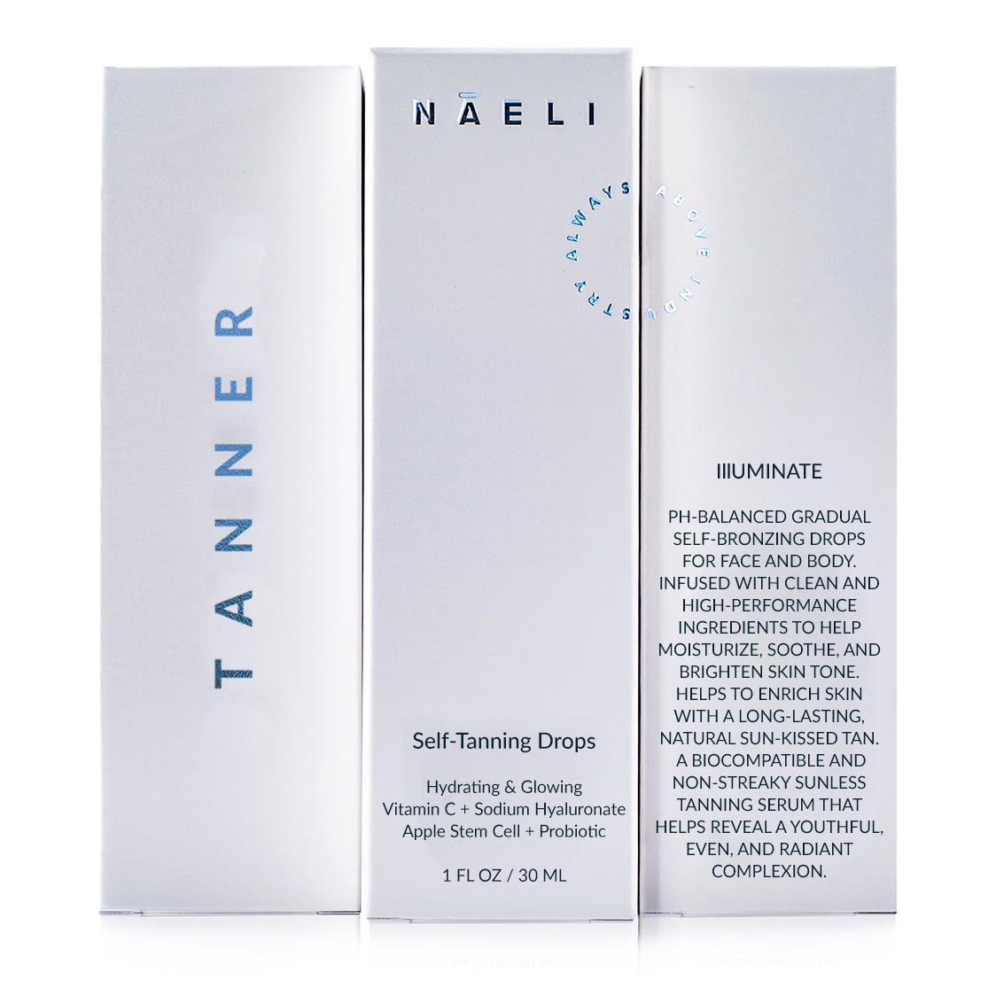 Self Tanner - Gradual Tanning Bronzing Drops for Face with Vitamin C, Apple Stem Cell & Probiotic, 1 oz
