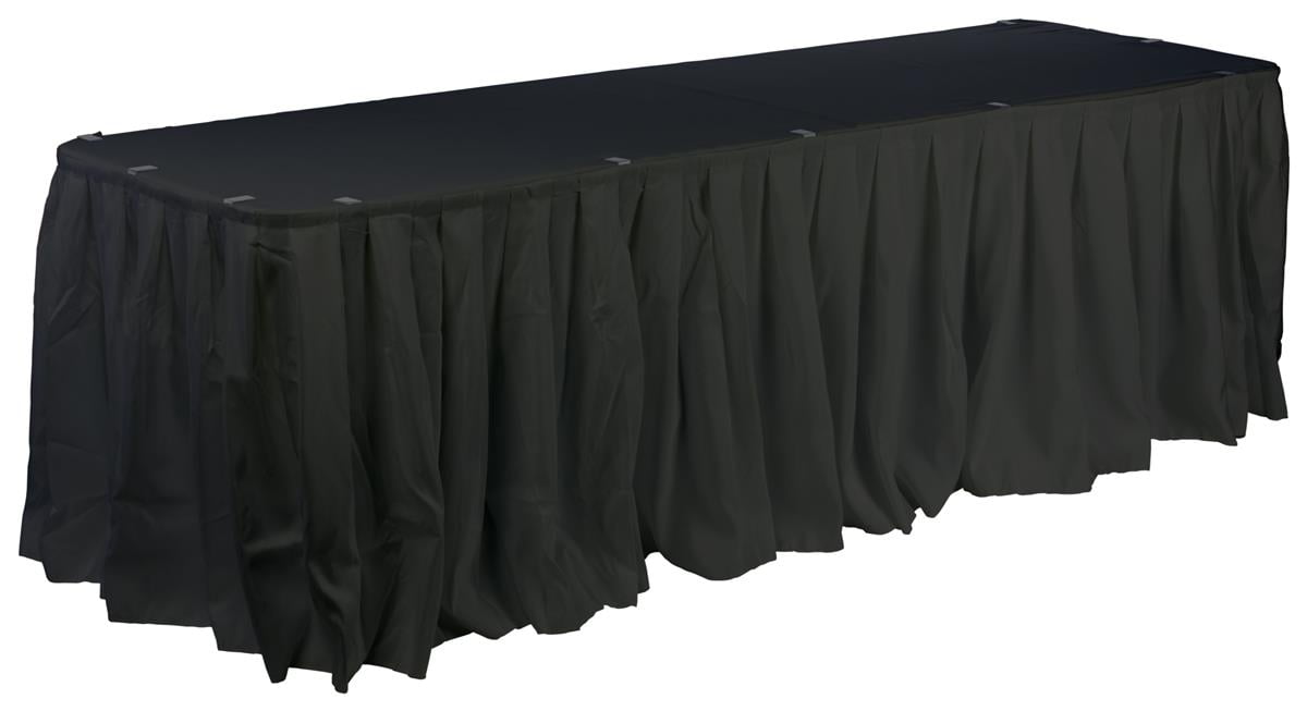 17 feet Black SATIN Drape TABLE SKIRT Banquet Wedding Catering Supplies Banquet 