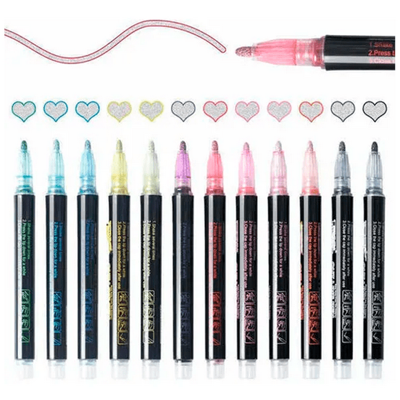 Marcadores Plumones Contorno Mágico 12 Colores Brillantes UNIVERSOENLINEA.COM