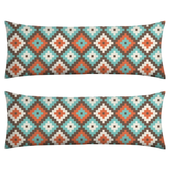 Stripes Nordic Body Pillow Cover 20x54 - Symmetrical Long Pillow Case with Zipper - Artistic & Boho Chic Design - Machine Washable Pillowcase