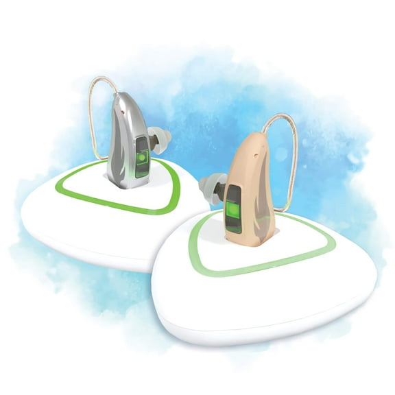 EarCentric RIE OTC RIC Hearing Sound Amplifiers Aids for Ears Rechargeable Seniors with Noise Reduction [1 Pair, Beige]
