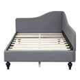 thumbnail image 5 of Upholstered Daybed with Solid Wood Legs, Twin Size L-Shaped Corner Day Bed/Sleeper Sofa Bed Couch with Slats Support for Boys Girls Adults, No Box Spring Needed, Gray, 5 of 7