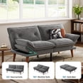 thumbnail image 6 of LINSY HOME  Futon Sofa Bed with Adjustable Armrests, Loveseat for Small Living Place and Apartment, Grey, 6 of 22