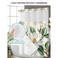 thumbnail image 4 of No Hook Cloth Fabric Shower Curtain with Snap in Liner, Flowers Leaves Waterproof Shower Curtains Set with See Through Top Window, Farmhouse White Botanical Magnolia Retro Bath Curtains 48"x72", 4 of 6
