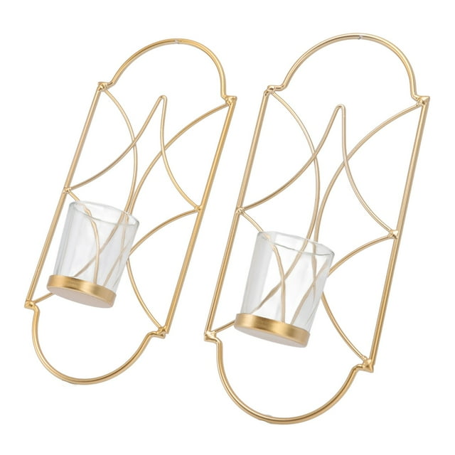 Candelabro de pared Jadeshay 2 uds hierro Vidrio alta capacidad