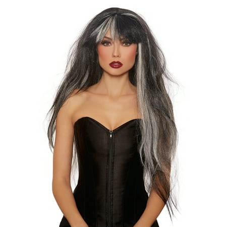 Dreamgirl Women's Extra Long Haunted Black/White Mix Wig