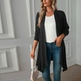 thumbnail image 5 of IROINNID Cardigan for Women Open Front Deals Lightweight Casual Jackets Sleeve Solid Blouse Outerwear Coat,Black, 5 of 9