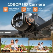 Drones for Kids with 1080P HD Camera, One-Key Takeoff/Landing, Foldable Wefone H21 with Brushless Motor and Optical Flow Hover, 2 Batteries, Black