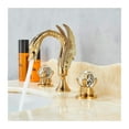 thumbnail image 4 of Golden Bathroom Basin Faucet Sink Tap Polished Gold Bathtub Swan Two Crystal Handwheel Elegant Mixer Tap Widespread, 4 of 7