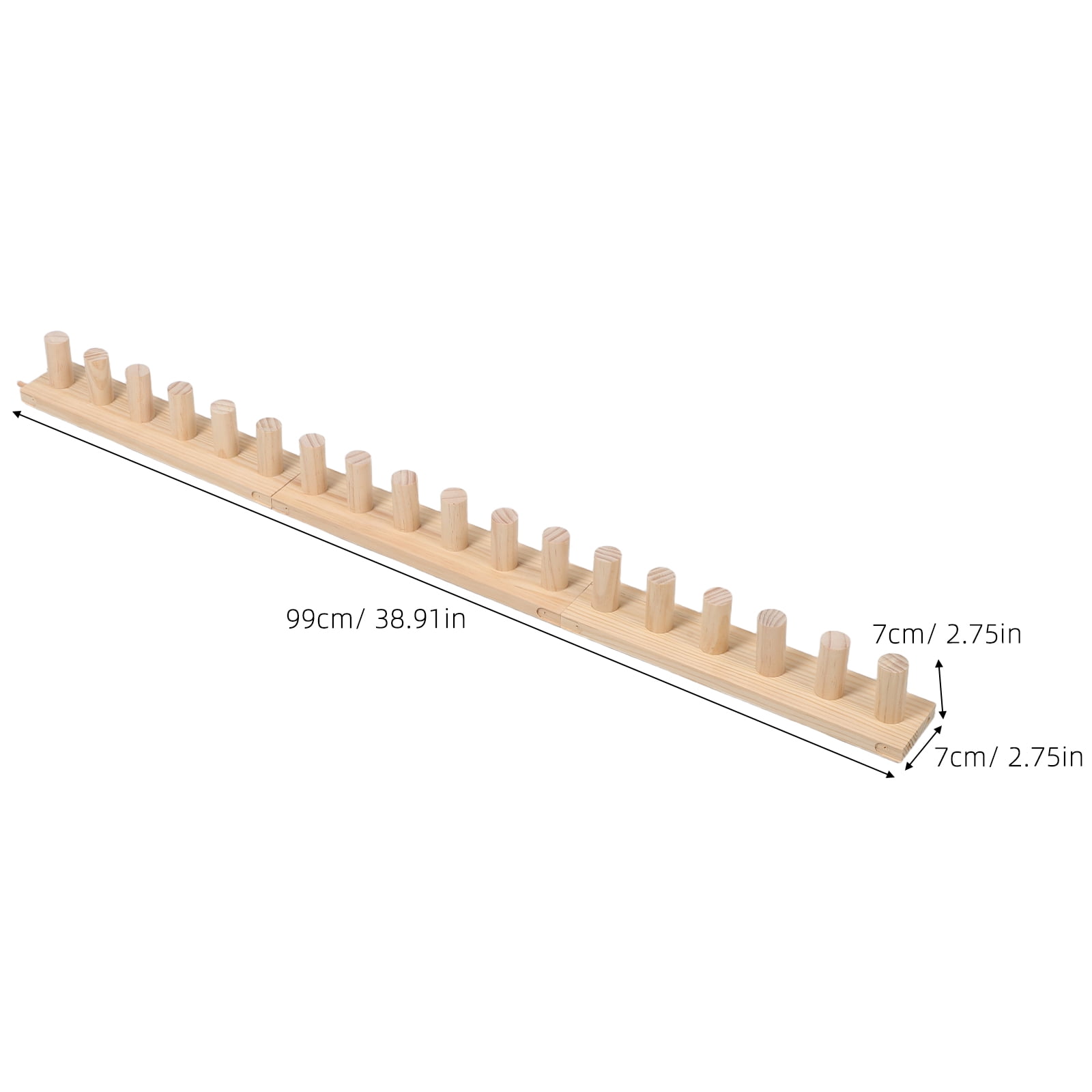 CTIRCHIU Portable Wood Weaving Board in Beige, Hand Knitting Tool for Crafting Scarves, Blankets, Yarn Projects and Crafts