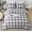 Gray White Plaid, variant on Plaid Comforter Set - Black White Buffalo Checkered Comforter Bedding Set for Seasons, Classic Gingham Soft Microfiber Comforter with Pillowsham