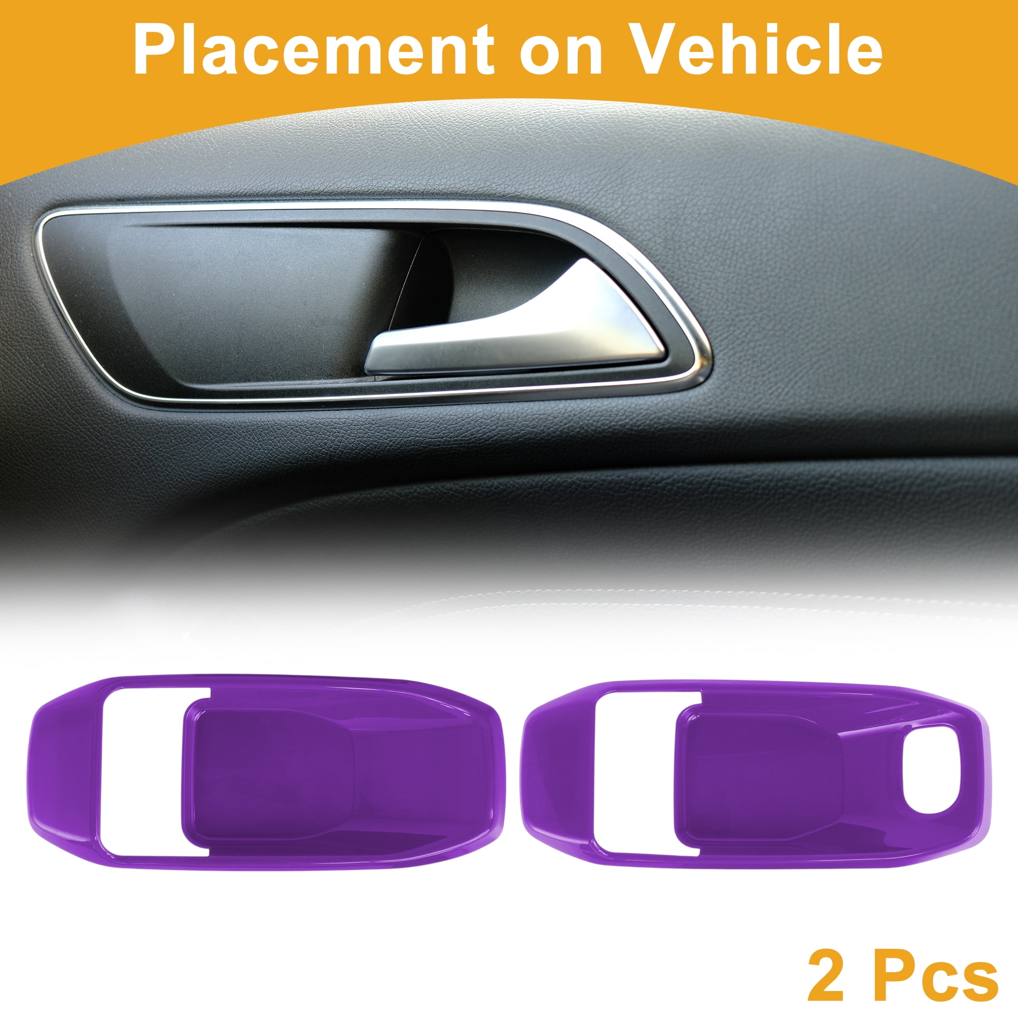 Interior Door Handle Bowl Cover Trim for Jeep Wrangler Gladiator JT 2DR 2018-2024 Inner Door Handle Decoration Frame Trim Purple ABS 2 Pcs