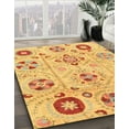thumbnail image 3 of Ahgly Company Machine Washable Indoor Round Abstract Pumpkin Orange Area Rugs, 3' Round, 3 of 7