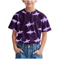 thumbnail image 1 of COM1950s Robe à Manches Courtes, Chemise Tendance pour Enfant T-Shirt Imprimé Col Rond Confortable Ample T-Shirt Blouse à Manches Courtes Hauts Décontractés, 1 of 9