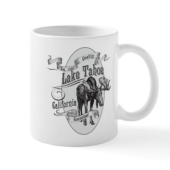 CafePress - Lake Tahoe Vintage Moose Mug - 11 oz Ceramic Mug - Novelty Coffee Tea Cup