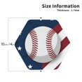 thumbnail image 2 of America Baseball Set of 6 Faux Leather 4 Inch Coasters Drinks Tabletop Home Dinning Hexagon, 2 of 6