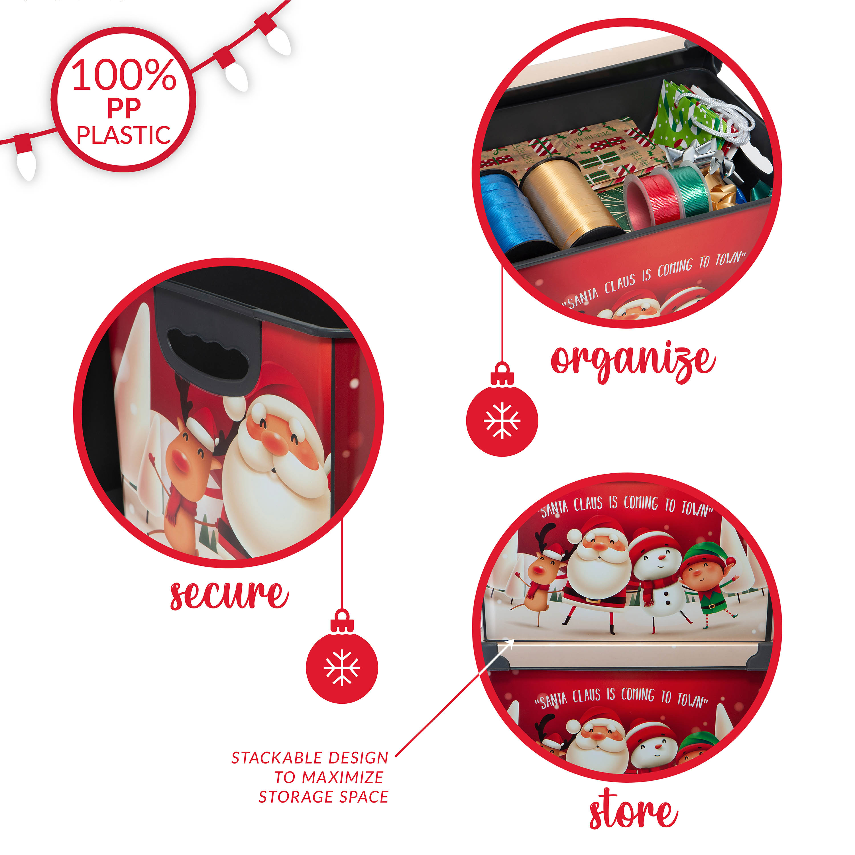 Simplify 7.48-Gallon Santa Clause Storage Bin photo 3