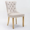 thumbnail image 2 of Glavbiku Modern High End Velvet Dining Chair Set of 2,Dining Room Rivets Chairs with Gold Legs,Beige, 2 of 12