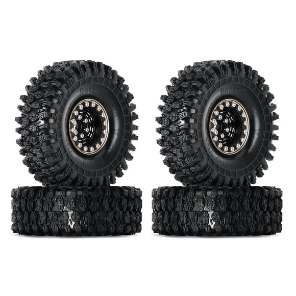 Juego de neumáticos, 4 piezas, 1.0 Brass Beadlock para coche RC 1/18 TRX4M 1/24