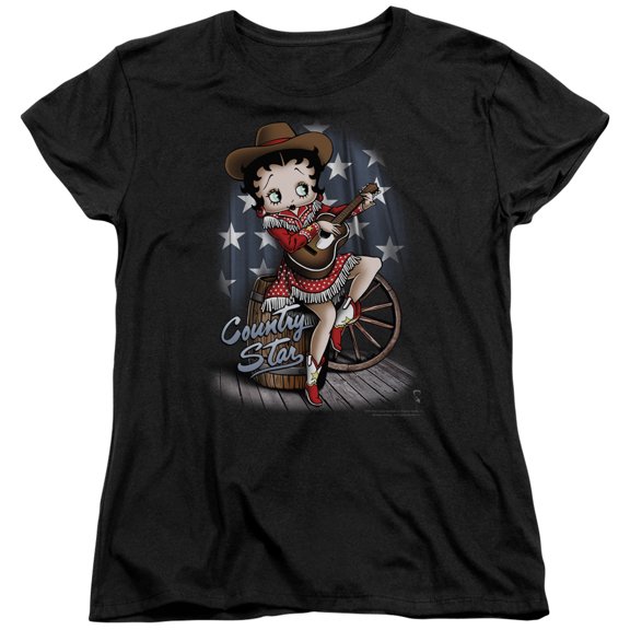Betty Boop Country Star S/S Women's T-Shirt Black