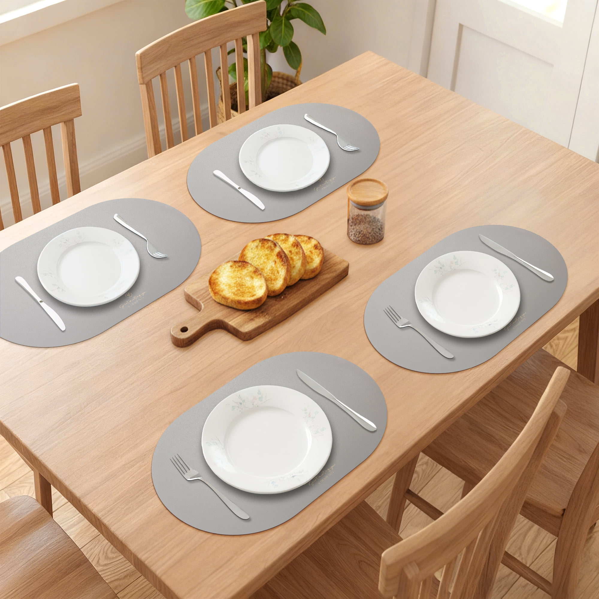 Unique Bargains 4pcs Faux Leather Placemats for Kitchen Green 17.7"x11.8"