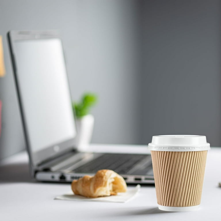 GUSTO Disposable Coffee Cups with Lids, 16 Oz Insulated Paper Cups,  100-Pack - Walmart.com