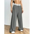 thumbnail image 6 of Spring and Autumn Women'S Wide-Leg Pants High Waist Business Casual Work Pants Grey S, 6 of 9