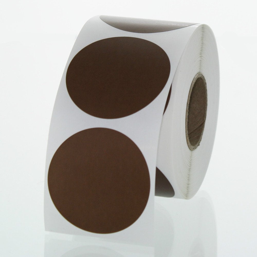Brown Round Color Coding Inventory Labeling Dot Labels / Stickers 1.5