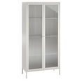 thumbnail image 1 of Systembuild Evolution Ashbury Heights Tall 2 Door Storage Cabinet-Fluted Glass Metal Locker, Black, 1 of 9