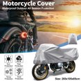 thumbnail image 2 of Funda para Motocicleta Exterior Impermeable Funda de Motocicleta Media 420D-PU Tono Plateado Protección Cubierta de Sol y Lluvia Se Ajusta a 104.33"x41.34"x25.59", 2 of 7