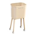 thumbnail image 4 of Cubo de basura alto con ruedas, cubo de basura de gran capacidad, cubo de almacenamiento multifuncional, cubo interior extraíble de apertura amplia y beige, 4 of 8