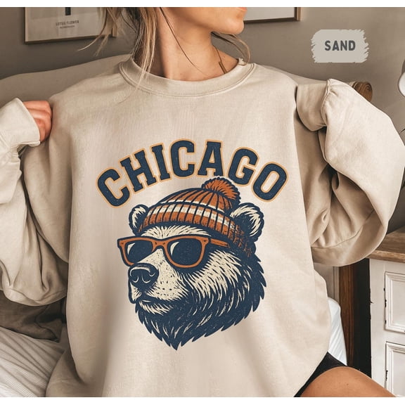 Latimore Vintage Chicago Football Sweatshirt, Vintage Fan Top, Sports Team Crewneck Jumper, Gift For Football Lover, Chicago Apparel All Size S-5Xl