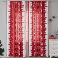 thumbnail image 1 of AYktou Décorations de Noël, Ornements de Noël, Décor de Noël, Cadeaux de Noël 1 Pce Rideaux Rouges Bonhomme de Neige de Noël avec Tringles Rideaux de Noël Rideaux Pare-Soleil Imprimés à Thème de Noël, 1 of 6