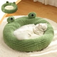 thumbnail image 2 of Dvruxg Cute Frog Cat Bed, Cozy Cat Cave, Kitten Sleeping Bag with Non-Slip Base, Warm Velvety Cat Bed for Indoor Cats, Removable Cushion, Nest Igloo Design for Security and Comfort, 2 of 5