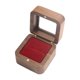 thumbnail image 4 of Caja de madera para anillos, joyero portátil, diseño retro, rústica, pequeña, cuadrada, para guardar baratijas. Terciopelo rojo, 4 of 9